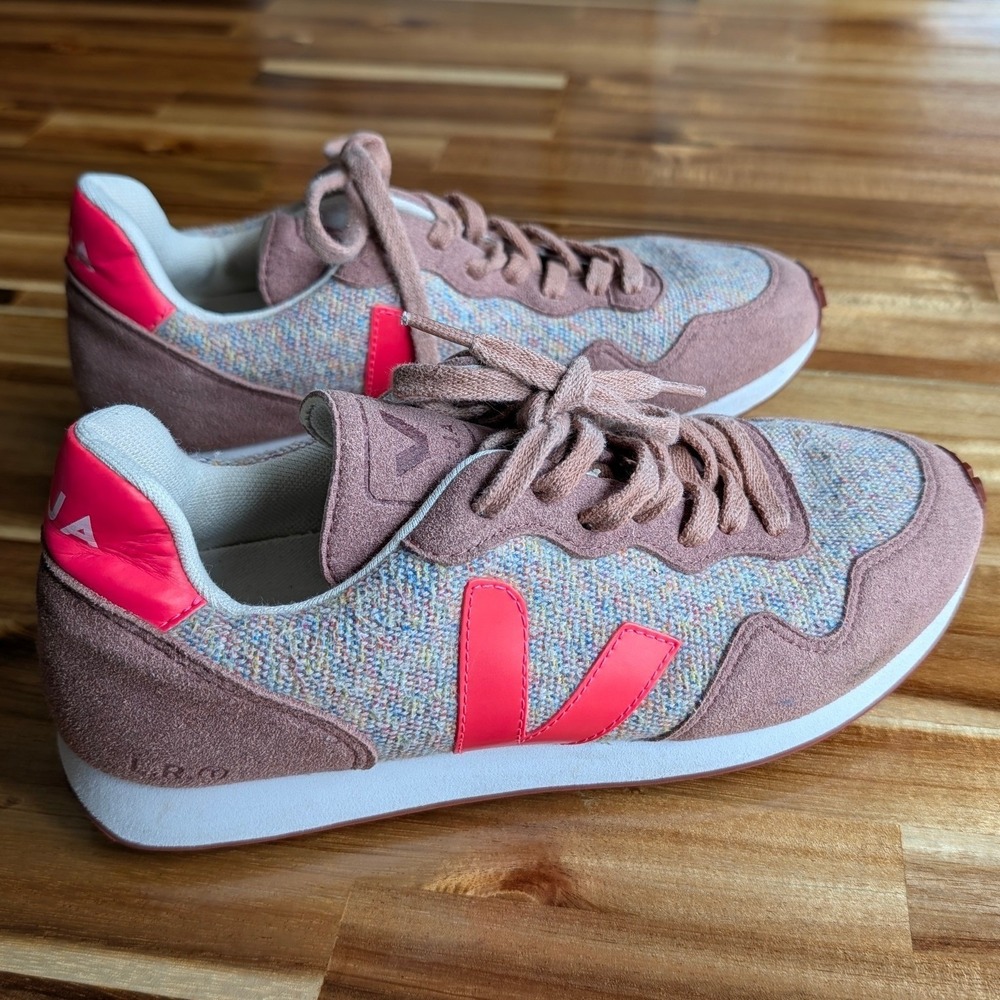 VEJA SDU Rec Flannel Sneakers Cloudy Rose-Fluo Colorway Pink Women Shes Size 8 - Picture 6 of 13